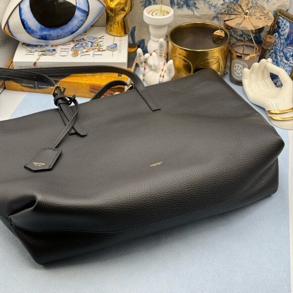 🆕 OROTON 🧿 NWOT Margot Medium Zip Tote Bag, Black Leather - Picture 5 of 16